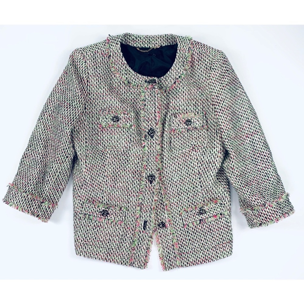 Tablots Herringbone Woven Fringe Tweed Jacket